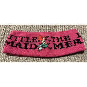 Vintage 90s Disney The Little Mermaid Fleece Ski Winter Headband Stretch Pink